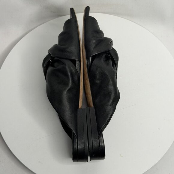 VINCE. Womens Black Twisted Strap Zoya Toe Leather Slide Sandals 7.5M - Picture 4 of 7